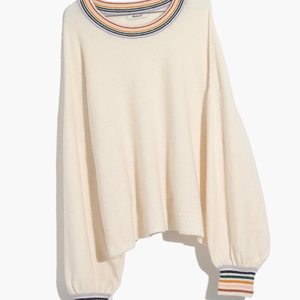 Madewell Gladwell Rainbow Trim Pullover